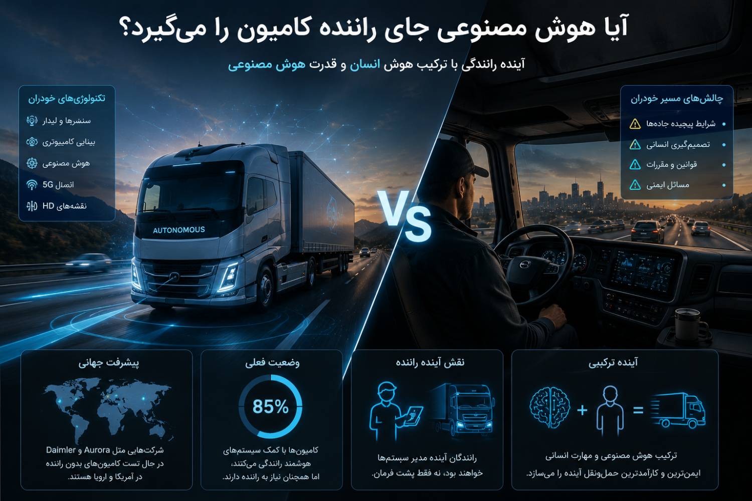 آیا هوش مصنوعی جای راننده کامیون را می&zwnj;گیرد؟