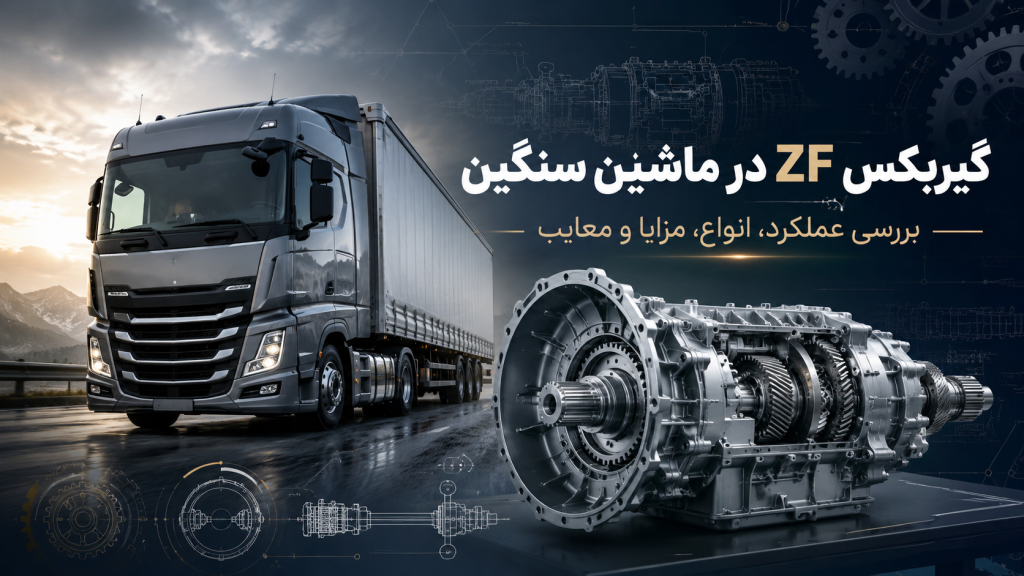 گیربکس ZF در ماشین سنگین در کنار یک کشنده جاده&zwnj;ای